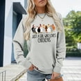 thumbnail image 2 of Arlun Just a Girl Who Loves Chickens Sweatshirts Women's Funny Chicken Graphic Letter Farm Casual Sweatshirts Crewneck Drop Shoulder Long Sleeve Pullover Tops Light Gray L, 2 of 4