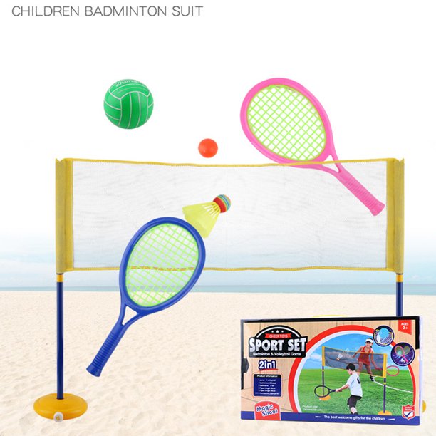 2pcs Kids Outdoor Sports Toys Racket Badminton Tennis Racket Mini Badminton Net Walmart Com Walmart Com