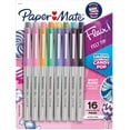 thumbnail image 3 of (2 pack) Paper Mate Flair Felt Tip Pens, Ultra Fine Point, 0.4 mm, Candy Pop Colors, 16 Count, 3 of 9