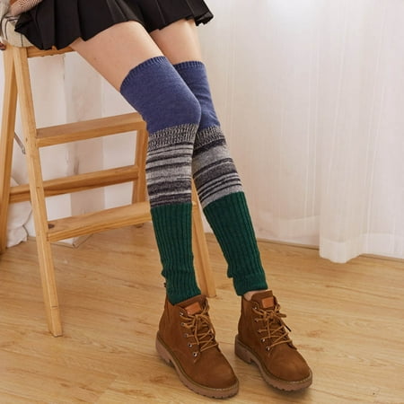 

Corashan Thigh High Socks Women Ladies Warm Winter Wool Leg Warmers Knitted Crochet Socks Leggings Socks for Women