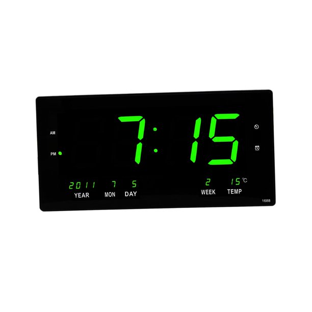 Reloj de pared digital BLESIY grande Electrónico Colgante verde