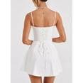 thumbnail image 6 of Musuos Women Summer Mini Cami Dress Sleeveless Back Tie-Up Solid Color Party Dress, 6 of 9