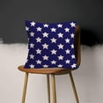thumbnail image 2 of 4th of July Decorations Pillow Covers 18x18 Inch Set of 2 Independence Day Patriotic Navy Blue Stars Throw Pillows Linen Farmhouse Holiday Cushion Case for Sofa Living Room Outdoor Decor, 2 of 6