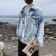 thumbnail image 5 of Chaqueta vaquera holgada con botones para hombre, ropa popular coreana, abrigo vaquero para hombre, ropa informal de diseñador de bajo costo, moda Y2k, 5 of 5