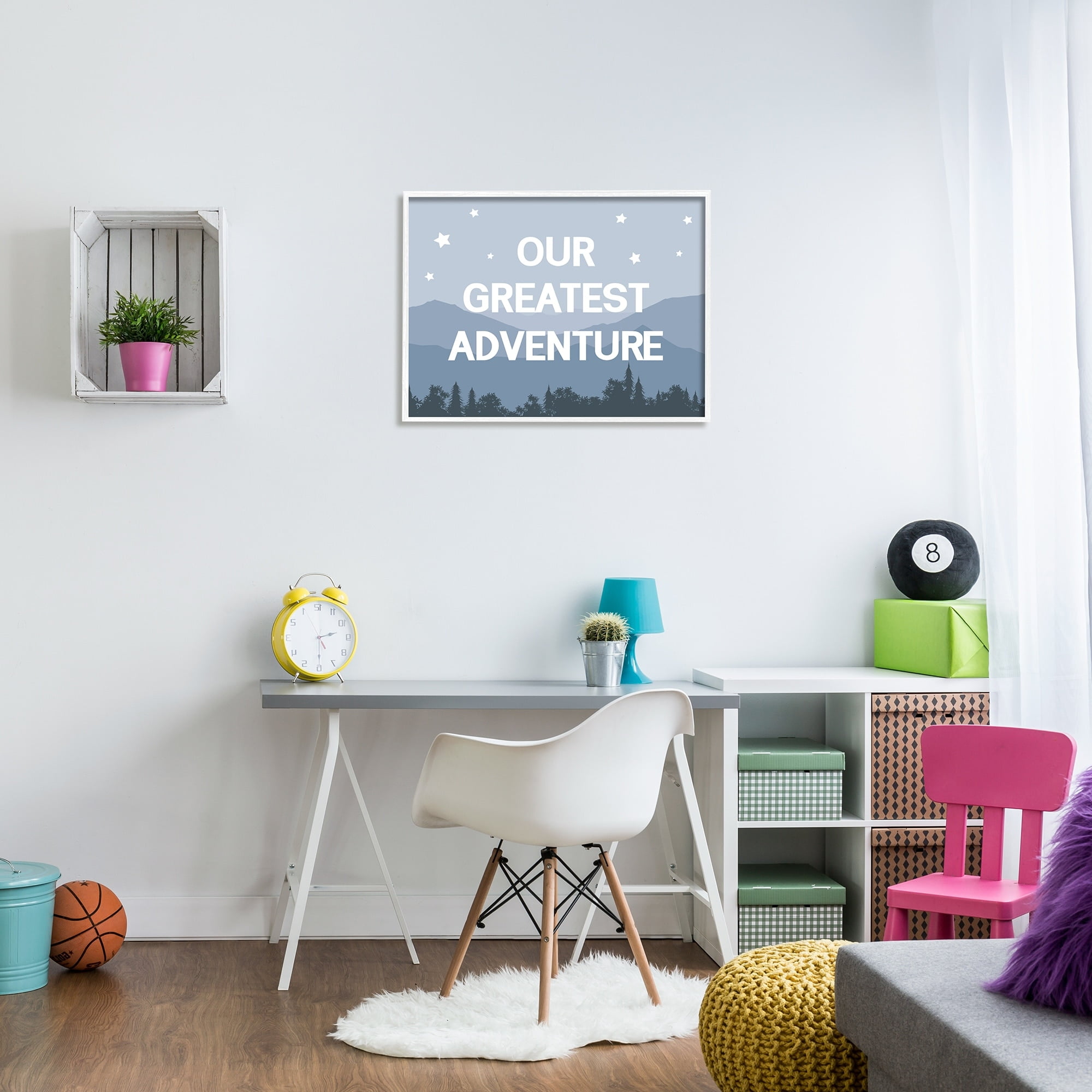Stupell Industries Our Greatest Adventure Phrase Mountain Forest Starry Sky, 30 x 24, Design by Daphne Polselli