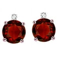 thumbnail image 3 of Star K� Round 7mm Genuine Garnet Screw Back Stud Earrings with Accent Stone on Top, 3 of 9