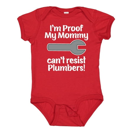 

Inktastic Proof Mommy Cant Resist Plumber Dad Gift Baby Boy or Baby Girl Bodysuit