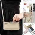thumbnail image 7 of ESEBLE Leather For Google Pixel 9 / Pixel 9 Pro Case With 3-Card Holder Zipper Bills Slot, Makeup Mirror，Soft PU Leather Detachable Lanyard Shoulder Strap And Wristlet Wallet Case,Khaki, 7 of 7