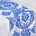 thumbnail image 3 of Efavormart 5PCS of Royal Blue Damask Flocking Premium Table Top Runner For Weddings Banquet Decor Fit Rectangle and Round Table, 3 of 6