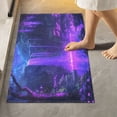 thumbnail image 4 of 2 Piece Soft Bathroom Rug Set Purple Neon Waterfall Bath Mat and U-Shaped Toilet Contour Rug (16"x24"+20"x24"), 4 of 7