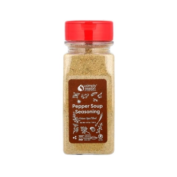 USimplySeason Pepper Soup Spice (4.8 oz) – African-Inspired One Blend Many Meals Broth, Soups & Stews Seasoning | Vegan, Non-GMO, Salt-Free, Made in USA