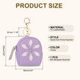 thumbnail image 2 of Uxcell Mini Backpack Keychain for Women, Cute Flower Rhinestone Pendant Bag PU Leather Purple, 2 of 7