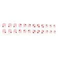 thumbnail image 6 of 24x Valentines Day Full Covers False Nails French Tip Short Square on Nails Heart Acrylic Nails, 6 of 8