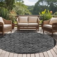 thumbnail image 4 of Round Area Rug 6 Ft, Black Flowers Washable Non-Slip Circle Carpet for Living Room/Bedroom, Spring Floral Farmhouse Retro Art Low-Profile Indoor Mats Collection Rugs for Residential, 4 of 8