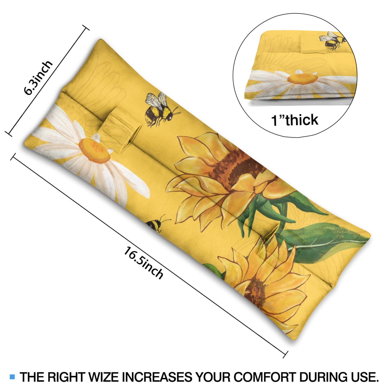 Golden Sunflower Print Seatbelt Pillow Post-Surgery Mastectomy & Heart Surgery Comfort Rustic Farmhouse Floral Car Accessory