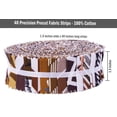 thumbnail image 4 of Soimoi 40Pcs Floral Print Precut Fabrics Strips Roll Up 1.5x42inches Cotton Jelly Rolls For Quilting - Brown, 4 of 9