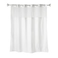 thumbnail image 4 of Whitmor No Hook Chrome Split Ring Herringbone Pattern Shower Curtain, w/Window & Snap-In Liner, 71" x 77", 4 of 5