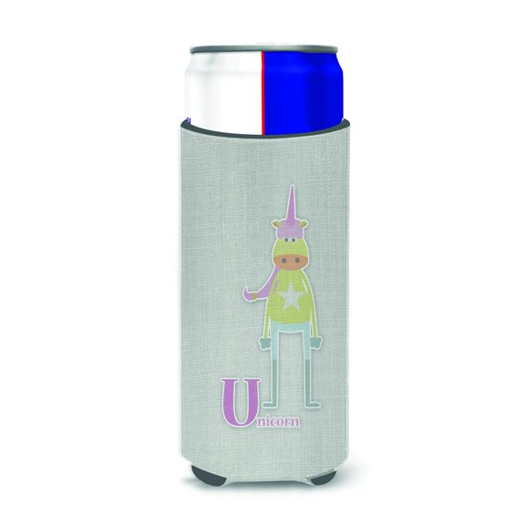 Alphabet U for Unicorn Ultra Hugger for slim cans