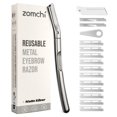 thumbnail image 1 of ZOMCHI Dermaplaning Tool Maquinilla de afeitar para mujeres y hombres, maquinilla de afeitar reutilizable para cejas con 11 cuchillas de recambio, maquinilla de afeitar facial que elimina la pelusa de, 1 of 5