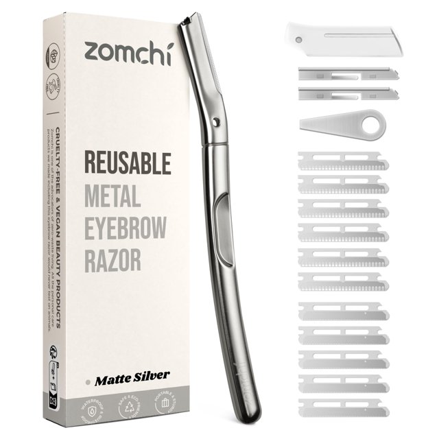 ZOMCHI Dermaplaning Tool Maquinilla de afeitar para mujeres y hombres, maquinilla de afeitar reutilizable para cejas con 11 cuchillas de recambio, maquinilla de afeitar facial que elimina la pelusa de