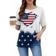 thumbnail image 6 of Dyfzdhu 250th Anniversary Usa Shirt T Shirts For Women Fashion Graphic Tees 4Th Of July V Neck American Flag Button Short Sleeve Independence Summer T Shirt, 6 of 6