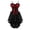Red, variant on Women Steampunk Polka Dot Lace Bustiers Corset with Skirt Party Set Red XS