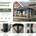 thumbnail image 4 of Aoxun 12'x16' Hardtop Gazebo, Aluminum Frame Permanent Pavilion with Curtains and Netting, Outdoor Polycarbonate Double Roof Canopy, Designed for Garden, Lawns, Patio, 4 of 7