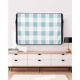 thumbnail image 3 of Outdoor TV Cover 40 to 43 Inch Weatherproof, Ombre Aqua Blue White Plaid Waterproof TV Screen Protector for Outside Decor with Zipper and Pocket 40"L x 25"H , Checkerd Pattern, 3 of 7