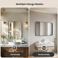 thumbnail image 2 of Simple Deluxe 22" x 30" Bathroom Mirrors, Metal Framed Bedroom Mirror, Rounded Rectangle Mirror, Anti-Rust Modern Decorative for Restroom, Farmhouse, Horizontally or Vertically Hanging, Black, 2 of 6