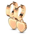 thumbnail image 3 of Pair of Hinged Hoop Earring with Heart Dangle Stainless Steel 20 gauge, 3 of 6