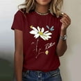 thumbnail image 2 of Flowers Shirts Short Sleeve T-Shirts for Women Trendy Lightweight Soft Casual Crewneck Tees Spring Summer Tops Clothes 2025, 2 of 5