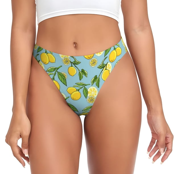 Fotbe Lemon (3) Tanga Sin Costuras para Mujer con Estampado – Panties Invisibles, Transpirables y Cómodos para Uso Diario-4X-Large