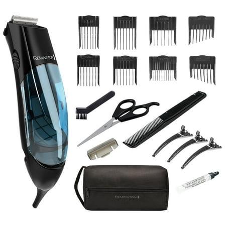Remington Vacuum Trimmer and Hair Clipper, 18-Piece Vacuum Haircut Kit, Easy Cleanup, Black,