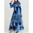 thumbnail image 3 of Vestido largo vintage para mujer, estilo bohemio, con estampado floral, ajustado, con cremallera, cuello vuelto, chaqueta de manga larga para mujer 2024, gabardina para mujer, 3 of 5