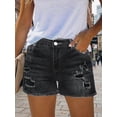 thumbnail image 2 of EMMIOL Women's High Waisted Rolled Denim Shorts Casual Ripped Summer Hot Shorts with Pockets Frayed Distressed Style, 2 of 6
