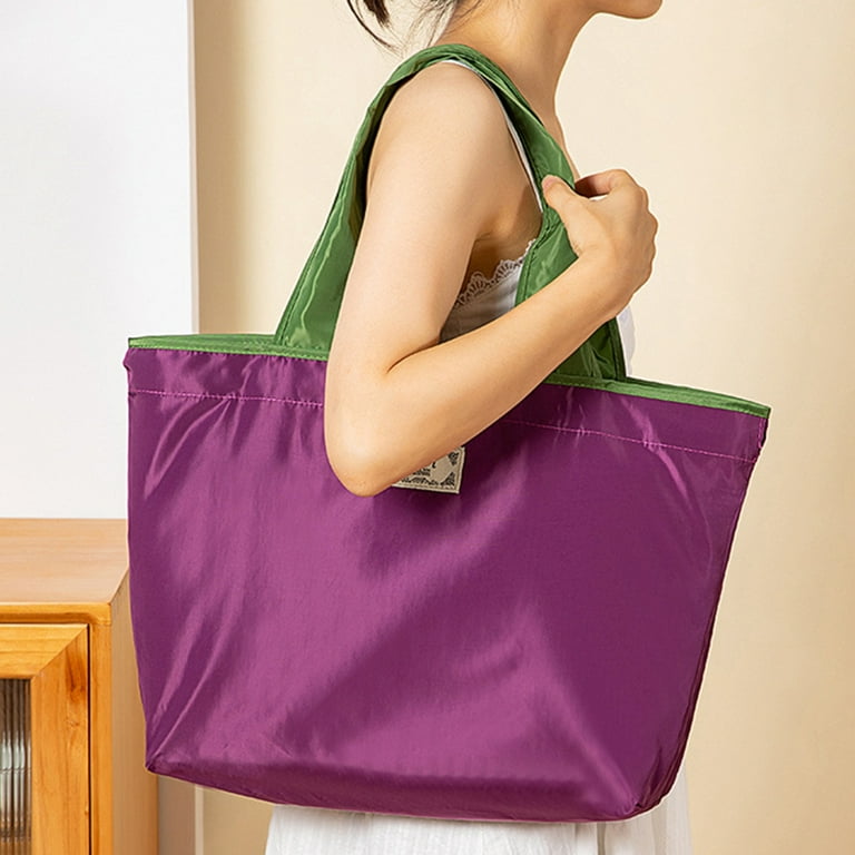 Trayknick Waterproof Shopping Bag Durable Nylon Grocery Bag Waterproof Drawstring Shopping Bag Durable Nylon Tote for Groceries Travel More for Fruits Walmart