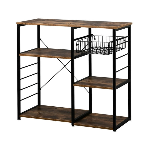 5 Tier Iron Kitchen Shelf Elegant Wire, Industrial Kitchen Storage Shelves