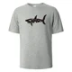 thumbnail image 2 of Camiseta con estampado de tiburón, 100 % algodón, camisetas de verano para hombres y mujeres, camisetas informales de gran tamaño, 2 of 5