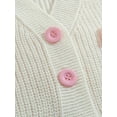 thumbnail image 4 of GiLiling Girls Bow Cardigan - V Neck Button Down Knitted Crop Sweater with 3D Bow Knot, Long Sleeve Cute Outerwear (Pink, 13-16 Years), 4 of 7