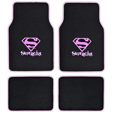 Supergirl DC Comics Logo Front & Rear Seat Car Truck SUV Carpet Floor Mats - 4PC Color: SuperGirl, Model: WBMT-1621, Outdoor&Repair Store