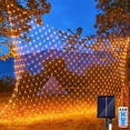 thumbnail image 2 of Cadena de luces solares de malla de 3 x 2 m y 6 x 4 m para exteriores, luces solares para envolver árboles, impermeables, para jardín, luces colgantes para ventanas, 2 of 5