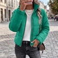 thumbnail image 5 of Edvintorg Womens Puffer Jacket Plus Size Collared Cropped Quilted Coat Long Sleeve Zip up Padded Outerwear with Pocket Women's Clothes Green S-3XL, 5 of 8