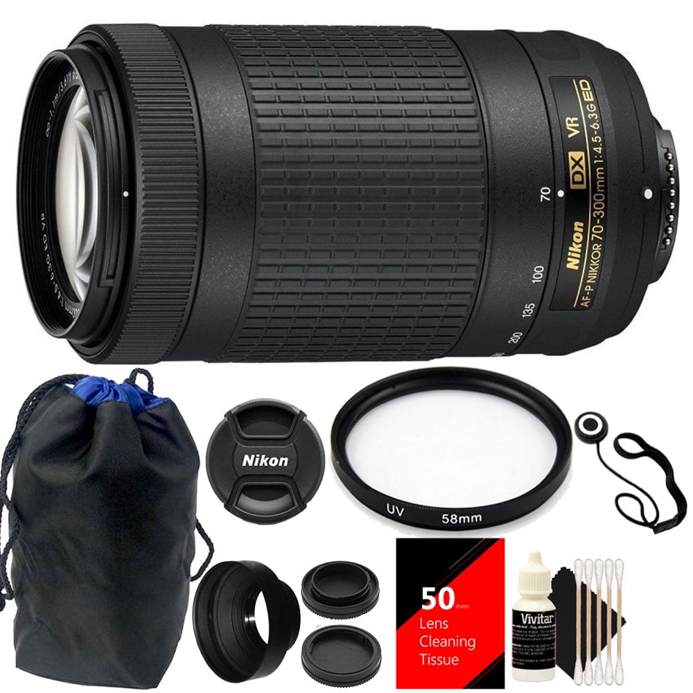 Nikon AF-P DX Nikkor 70-300mm f/4.5-6.3G ED (VR) Lens + Top