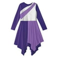 thumbnail image 7 of Zaldita Long Sleeve Praise Dance Dress for Girls Metallic Liturgical Worship Dance Costumes Asymmetrical Church Robe Tunic Lavender 6, 7 of 7