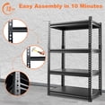 thumbnail image 6 of FICISOG 3 Pcs Black Heavy Duty Metal Garage Shelves 63"H x 32"W x 16"D, 4 Tier Adjustable Steel Shelving Unit for Garage Storage Shelves Utility Rack Shelf for Warehouse Pantry Kitchen, 6 of 10
