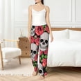 thumbnail image 4 of Balery Skull and Roses Pantalones de pijama para mujer, pijamas ultraligeros, pantalones de estar por casa-X-Large, 4 of 6