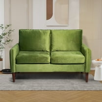 Bilhilury 54" Sofa for Small Spaces, Army Green Velvet Loveseat Couch, Compact Apartment Furniture, Space Saving, Easy Clean Fabric