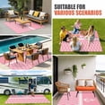 thumbnail image 4 of Anchor Morocco Outdoor Rug for Patio/Deck/Porch, Non-Slip Large Area Rug 5 x 7 Ft, Modern Nautical Pink Boho Stripes Indoor Outdoor Rugs Washable Area Rugs, Reversible Camping Rug Carpet Runner, 4 of 8