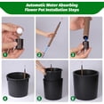 thumbnail image 4 of Tall Round Planter Set of 2 – 19.5" H x 19.9" Diameter Large Indoor/Outdoor Planters with Built-in Drainage, Water Level Monitor & Wheels, Black, 4 of 8