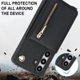 thumbnail image 3 of CCSmaller Crossbody Wallet Case for Samsung Galaxy S24, PU Leather Zipper Handbag Purse Flip Cover with Kickstand Case for Samsung Galaxy S24 ZP Black, 3 of 8